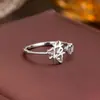 Anillo de Plata de Ley 925 100 Apellidos Familiares Apellido Familiar Anillo para Mujer Nuevo Amor Diseño de Nicho Sentido Anillo de Dedo Abierto Todo-partido Regalo