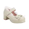 Nuevos Zapatos Casuales para Mujer con Cabeza Redonda, Lazo Dulce y Hebilla, Zapatos Perezosos, Zapatos de Tacón Medio para Mujer Fuente Primaria