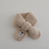 Luvas infantis de urso fofo inverno fofo forrado de lã quente meninos meninas cachecol de bebê cachecol para bebês crianças