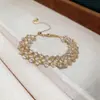Pulsera Calada Hecha a Mano Estilo Xiaohongshu para Mujer, Pulsera Dulce Simple y de Moda, Joyería Versátil de Lujo Ligero para Mujer