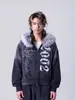 Moletom Embellished com Gola de Pelo Retrô Gótico, Novo Estilo Outono e Inverno, Moletom com Capuz Unissex Estilo Europeu e Americano Estilo Ins