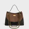 Bolsas para Mulheres 2025 Novo Estilo Contraste Retrô Corrente Fosca Ombro Axila Bolsinha de Mão Transversal Sacola Tote Tendência
