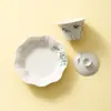 Gaiwan con Glaseado de Ceniza y Sombras de Bambú Pintadas a Mano, Estilo Vintage, Taza de Té Antiescaldante para Uso Doméstico, Juego de Té Kung Fu, Recipiente para Preparar Té, Forma de Herradura