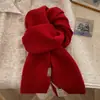 Bufanda de Lana Suave y Esponjosa Estilo Coreano Múltiples Colores Disponibles Bufanda de Lana Tejida de Color Sólido para Mujer Otoño/Invierno Calentador de Cuello Versátil