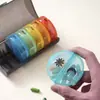 Producto de Exportación Más Vendido: Pastillero Portátil Redondo de 7 Días con 14 Compartimentos para Una Semana, Pastillero a Prueba de Humedad, Organizador Portátil de 7 Días para Mañana y Noche