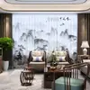 Nuevas Cortinas Estilo Chino con Pintura de Paisaje a Tinta para Sala de Estar, Oficina, Dormitorio, Estudio, Ventana Saliente, Cortinas Transparentes Semi-Opacas de Piso a Techo