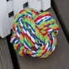 Suministros para mascotas juguetes de bola de cuerda de algodón 7 cm medio algodón algodón juguetes de nudo para mascotas limpieza de dientes resistencia a la mordida ventas directas de fábrica