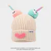 Bonito y Original Gorro de Punto para Otoño e Invierno, Adorable y Divertido para Niñas, Hace que la Cara Parezca Más Pequeña, Versátil Gorro de Lana con Boca de Salchicha, Suéter para Estudiantes