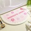 Alfombra absorbente de agua para inodoro estilo Ins, antideslizante, para puerta de baño, semicircular