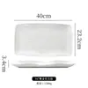 Plato Rectangular de Porcelana de Hueso Bajo Blanco Puro Vajilla de Hotel Plato para Cocinar Plato para Pasteles Comida Frita Plato con Concepto Artístico de Club