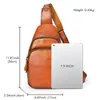 Bolsa de Pecho Retro de Cuero Genuino para Hombre de Comercio Exterior Gran Capacidad Color de Moda Bolso de Pecho Pulido Bolso Cruzado Casual para Hombre para Exteriores