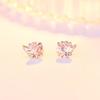Aretes de cuatro garras de plata esterlina aguja de plata s925 al por mayor aretes simples para el agujero de la oreja para damas aretes de circonita de nicho aretes para el cartílago