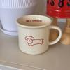 Caneca Cerâmica Fofa Estilo Ins com Alça para Cachorro - Café Suco Leite - Escritório Casa Estudante