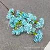 Arranjo floral artificial de flor de cerejeira para decoração de casa, com um único ramo, flor falsa para fotografia, flor de begônia e flor de cerejeira.