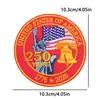 Insignia Bordada Temática Americana Día de la Independencia Edición 250 Aniversario Bandera Águila Parche Termoadhesivo con Purpurina