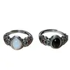Anillo para mujer, nuevo estilo chino, estilo nacional, retro, estilo étnico, personalizado, artístico, esmalte, temperamento, envejecido, superficie con forma de huevo, anillo ajustable
