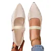 Zapatos Mary Jane Adelgazantes Estilo Francés 2026 Modelo Nuevo Primavera con Pedrería, Punta Fina, Zapatos Planos, Boca Baja, Talla Grande, Exportación para Mujer
