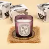 Vela Perfumada de Vidrio, Taza Rayada, Luz y Sombra, Cena Romántica a la Luz de las Velas, Vidrio con Forma de Corazón, Vela para Arreglo Festivo