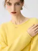 Suéter de cachemira para mujer, jersey de cuello redondo, nuevo estilo otoño e invierno, tejido suelto y casual