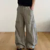 Pantalones de trabajo casuales con diseño de cremallera retro americano para hombres y mujeres, nuevo estilo de otoño, holgados, casuales, versátiles, de pierna ancha, modernos