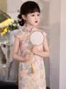 Cheongsam de Conejito para Niña 2026 Verano Sin Mangas Vestido Modificado Nuevo Estilo Chino Estilo Nacional Infantil Vestido de Princesa para Actuación