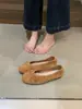 Versão em pele de ovelha! Outono de 2026 mocassins vintage foscos de couro genuíno com laço e bico redondo, estilo Birkenstock