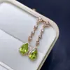Aretes de peridoto natural, chapados en plata 925, tamaño de la piedra principal 6*9mm, ¡naturales y admiten pruebas!