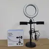 Luz de relleno de doble posición de 16 cm, soporte de anillo de escritorio para transmisión en vivo, selfie, luz de relleno LED de belleza, anillo de luz