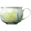 Juego de Dos Tazas de Café de Cerámica Pintadas a Mano con Flores Moji para Té de la Tarde en Casa, Taza de Té Floral, Taza de Oficina