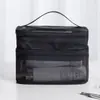 Bolsa de cosméticos de malla gran capacidad bolsa de almacenamiento de maquillaje artículos de tocador bolsa de almacenamiento de viaje portátil logo impreso