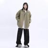 Casaco Retrô Americano Novo Primavera e Outono Masculino High Street Design de Nicho para Casal Jaqueta Solta de Alta Qualidade
