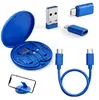 Cable de Datos Spot Transfronterizo Doble Tipo-C Plegable Adecuado para Apple Android Pin de Tarjeta Cable de Carga Rápida Juego de Adaptadores