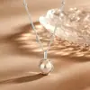 Colar de Pérola Natural de Água Doce em Prata Esterlina S925 para Mulheres, Luxo Leve, Alto Padrão, Simples, Elegante, Corrente de Clavícula Versátil Atacado