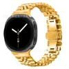 Correa de Acero para Samsung Watch8/Classic/9 44/46 Smartwatch Hebilla de Mariposa de Cinco Eslabones