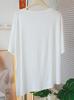 Camiseta Suave de Modal con Mangas Cortas Irregulares para Mujer, Verano, Delgada, Holgada, Abertura Lateral, Ropa para Yoga y Danza