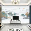 Papel pintado de paisaje de tinta para pared de fondo de TV, estilo chino nuevo, mural para sala de estar, papel pintado para sofá, tela de pared autoadhesiva