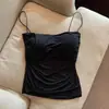 Comercio Exterior Transfronterizo Wholesale Verano Spice Girls Puro Deseo Camisola Plisada para Mujer Delgada con Tirantes Finos sin Mangas Chaqueta Interior