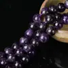 Cuentas Sueltas de Cristal Morado Uva Natural con Agujero para Accesorios Hechos a Mano DIY para Pulseras, Collares de Cuentas y Accesorios de Cuentas Redondas