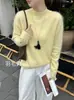 [Serie de Lana Polar] Suéter de Lana Polar con Cuello Alto Medio de Seda y Cachemira para Mujer, Suéter de Punto de Lana de Grosor Medio, Nuevo Estilo Otoño/Invierno