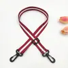 Nova Bolsa Pequena com Fivela de Plástico e Cordão de 2,5cm, Acessórios para Bolsa, Alça de Ombro Listrada Colorida, Alça Ajustável