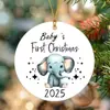 Nuevos Adornos de Navidad Acrílicos Blancos 2D, Decoración de Regalo Navideño para Árbol de Navidad, Artículos para Colgar