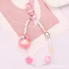 Novo Chaveiro Pingente de Boneca Fofa com Contas Coloridas Acessórios de Contas Acrílicas Capa de Fone de Ouvido Decoração de Casal