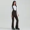 Pantalones de esquí nuevos para mujer, de doble tabla, elásticos, ajustados, resistentes al viento, impermeables, para exteriores, negros, cálidos, para nieve