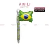 Decoração Bandeira Brasileira Transfronteiriça Dia Nacional Balões de Filme de Alumínio Bandeiras Nacionais Bolas de Cinco Estrelas Formato de Coração Flutuando no Ar Estoque Pronto Atacado