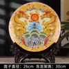 Dragón Doble Luminoso Jugando con Perla Plato de Exhibición de Cerámica Estilo Chino Nuevo de Jingdezhen Artesanía para Decoración del Hogar Adornos Souvenirs para Eventos