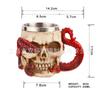 Taza de pie alto de pulpo rojo de Halloween transfronterizo 3D tridimensional de resina de pulpo de calavera acero inoxidable copa de vino
