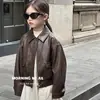 Chaqueta de primavera y otoño para niños y niñas 2026 nueva chaqueta vintage de cuero PU, abrigo de cuero casual, top elegante, fresco y moderno