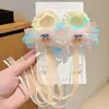 Novedad: Lazo para el pelo Hanfu para niña con dulce estilo antiguo de flor y mariposa, Lazo para el pelo con borla y cinta tradicional, Accesorio para traje Tang