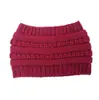 Comércio Exterior Popular Chapéu de Tricô Colorido Puro com Top Aberto Outono e Inverno Quente para Exterior Chapéu de Lã Feminino Faixa de Cabeça para Rabo de Cavalo de Menina