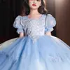 Vestido de Princesa de Lujo de Gama Alta para Cumpleaños Infantil, Modelo Nuevo 2026, Dama de Honor, Boda, Presentación de Piano, Vestido Largo
